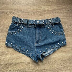 New Free People Studded Micro Jean Shorts 25